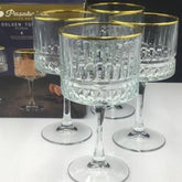 Pasabahce Elysia – Golden Touch Footed Glass – Set of 4 – 500 ML